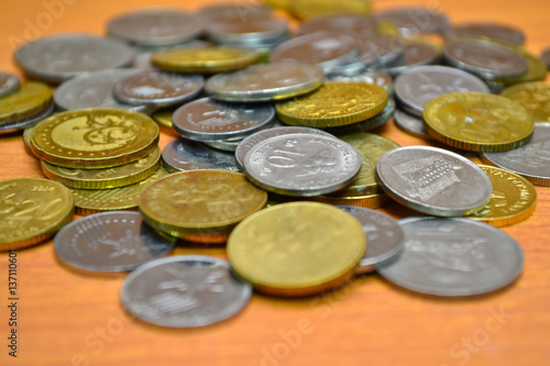 The concept of financial planning, Many of Malaysian coins background