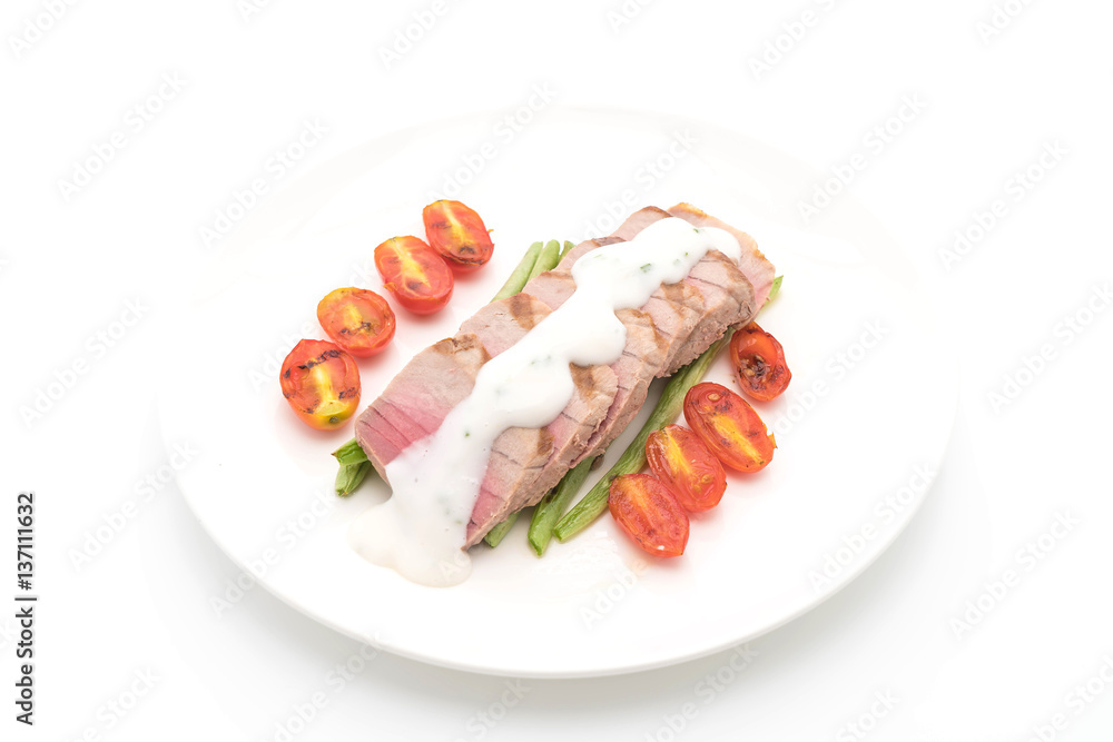 tuna steak with salad tuna steak with salad