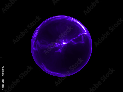 Abstract Glowing Purple Sphere Energy