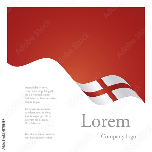 New brochure abstract design modular single pattern of wavy flag ribbon of England