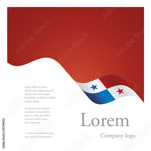New brochure abstract design modular single pattern of wavy flag ribbon of Panama