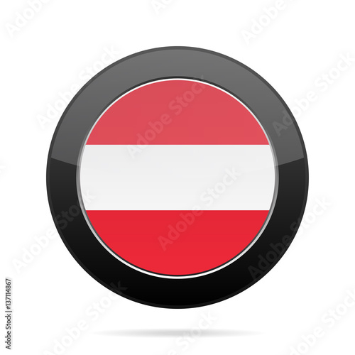 Free Download Flag of Austria. Shiny black round button. - GFXLoad