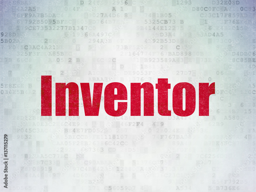 Science concept: Inventor on Digital Data Paper background Science concept: Inventor on Digital Data Paper background