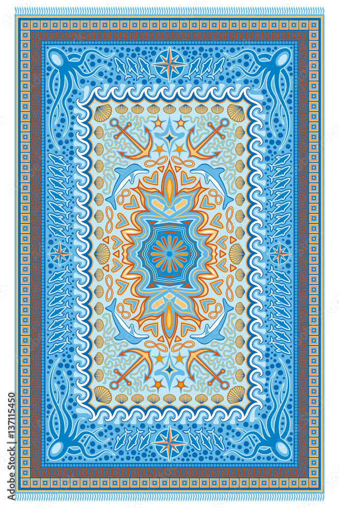 Marine Carpet. Detailed illustration of a carpet.