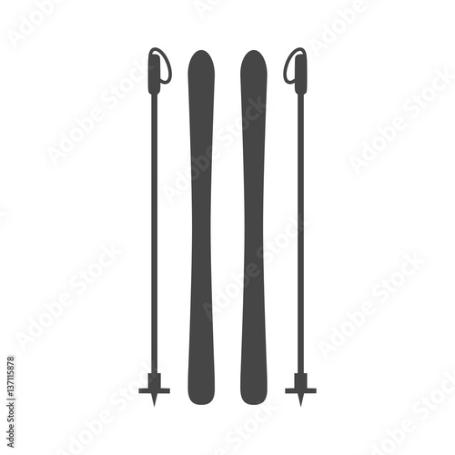 Ski icon. Vector illustration