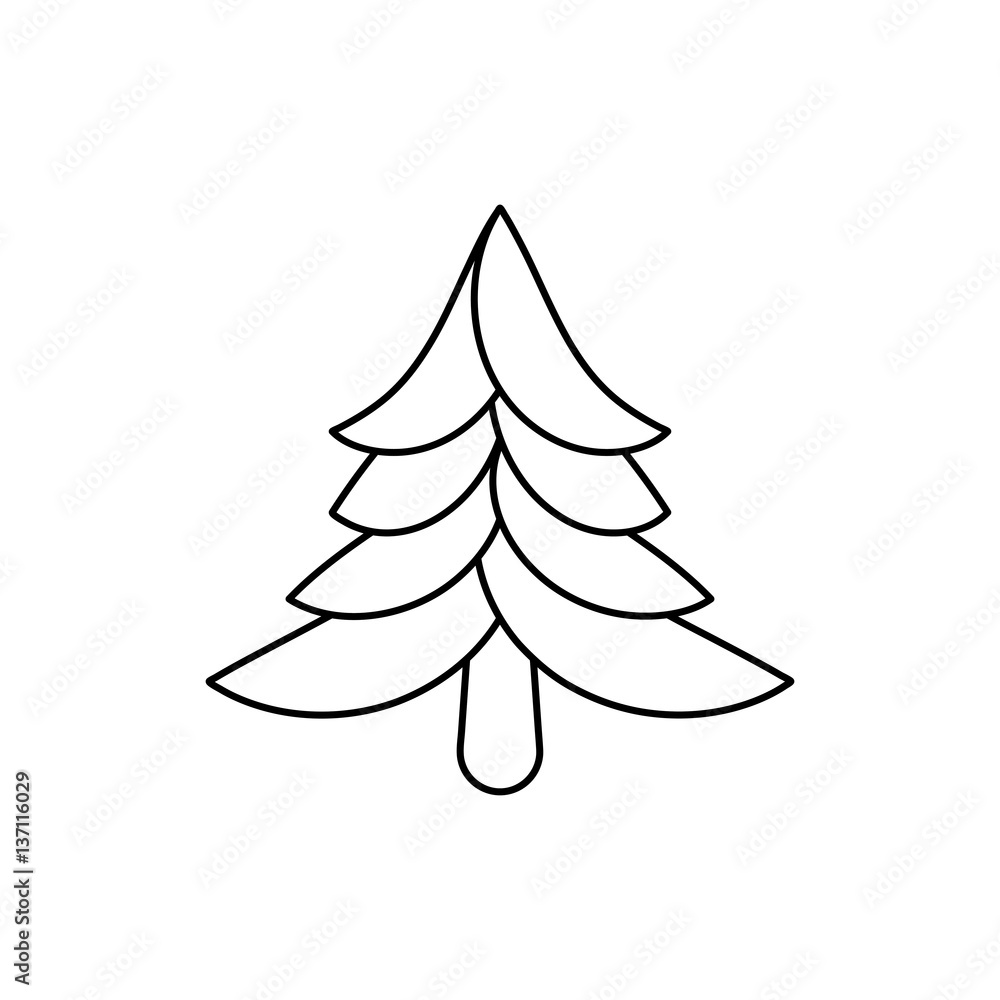 Fototapeta premium Christmas tree pine icon vector illustration graphic design