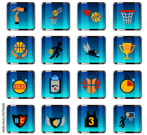 basketball icon set