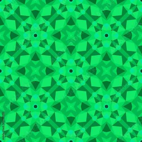Multicolor geometric pattern in bright green.