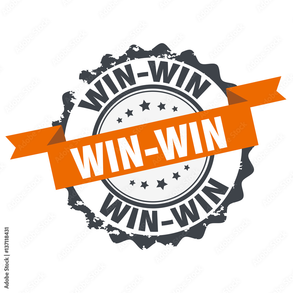 Fototapeta premium Win-Win stamp.Sign,Seal