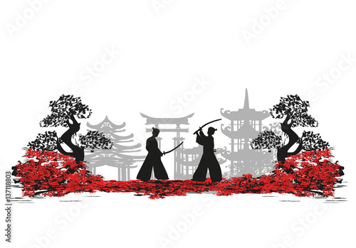 Japanese Samurai fighters card