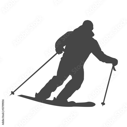 Ski icon. Vector illustration 