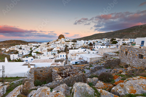 Chora village on Amorgos island early in the morning.
