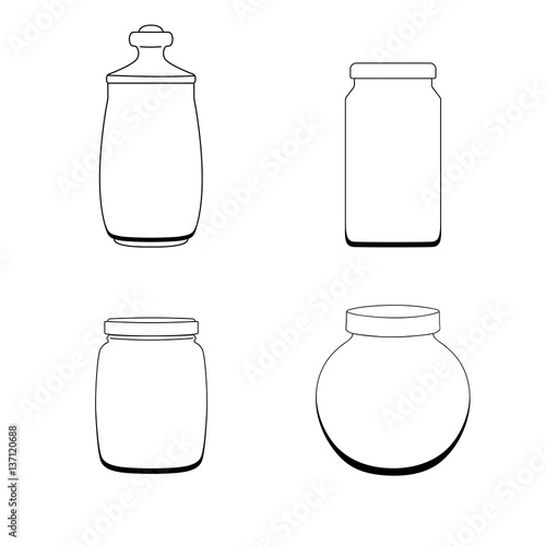 Set of jars template. Vector illustration
