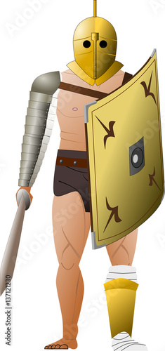 Roman gladiator (secutor type) - vector illustration photo
