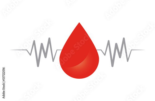 blood drop icon over white background. colorful design. vector illustration