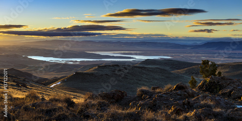 Lake Lahontan and Silver Springs Sunrise in the Nevada desert. photo