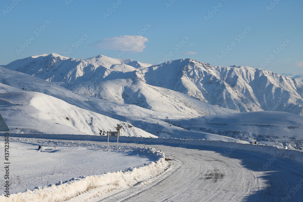 Selim Pass in winter, Gegharkunik Province, Armenia