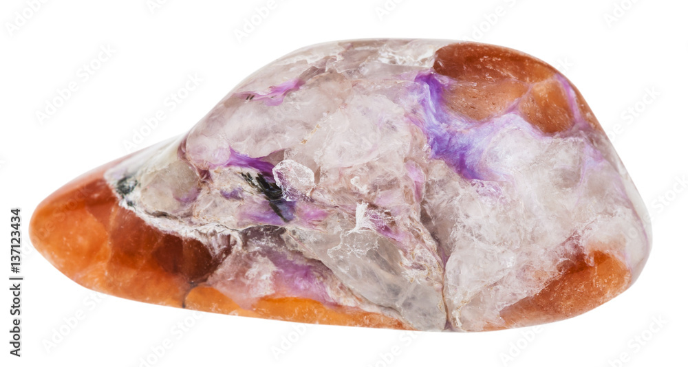 tumbled violet Charoite on brown Tinaksite stone tumbled violet Charoite on brown Tinaksite stone