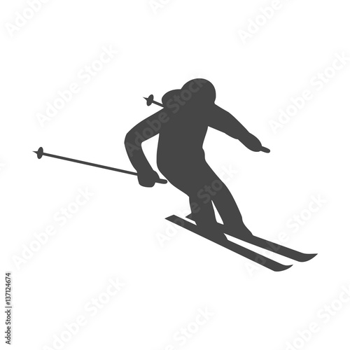 Ski icon. Vector illustration