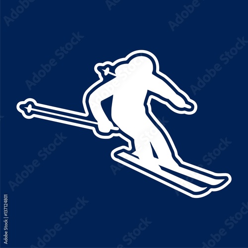 Ski icon. Vector illustration