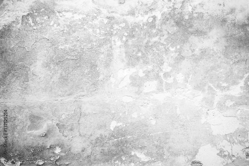 Weathered and peeled off concrete wall in black&white.