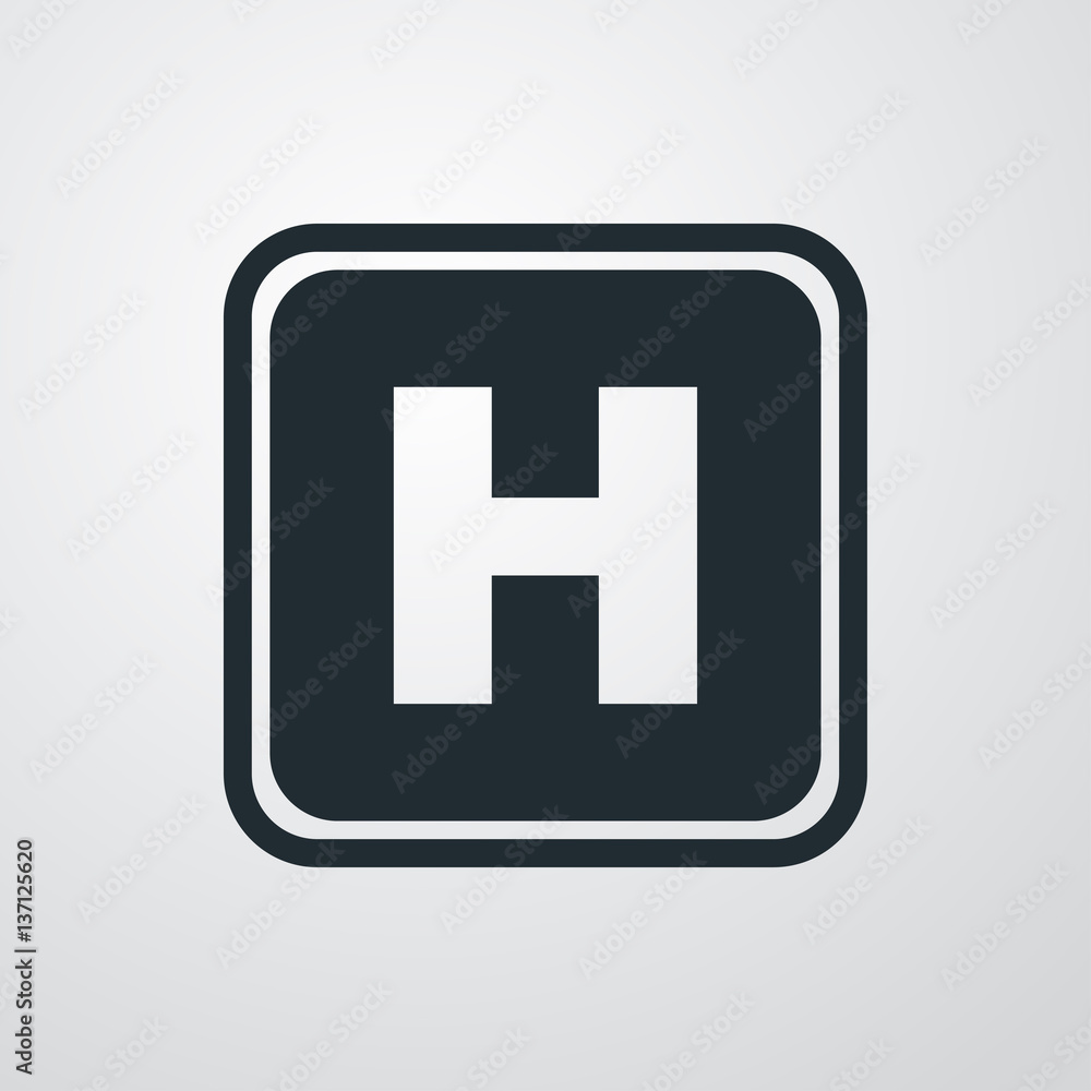 Icono plano simbolo hospital en fondo degradado Icono plano simbolo hospital en fondo degradado