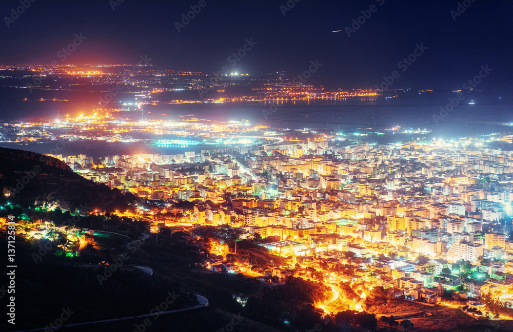 city with a night on the beach. Sicily Italy Europe city with a night on the beach. Sicily Italy Europe