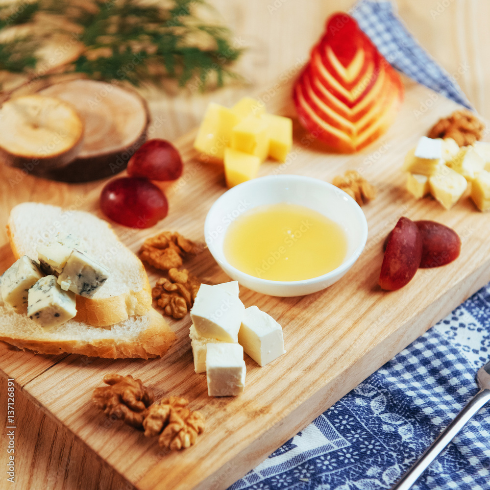 plate with blue cheese Dor, parmesan, Brie plate with blue cheese Dor, parmesan, Brie