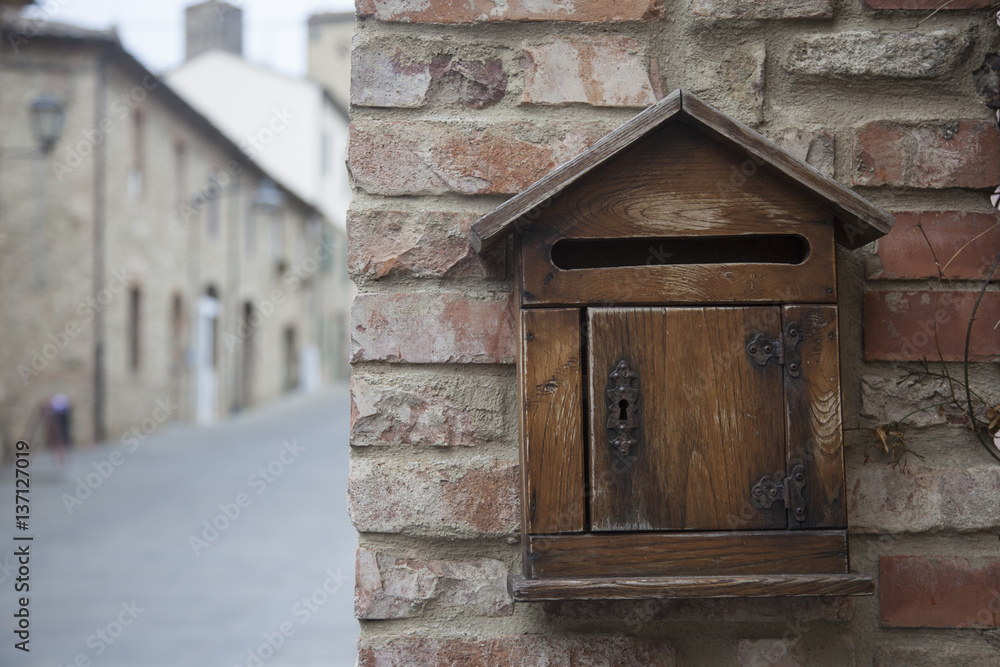 Wooden mailbox