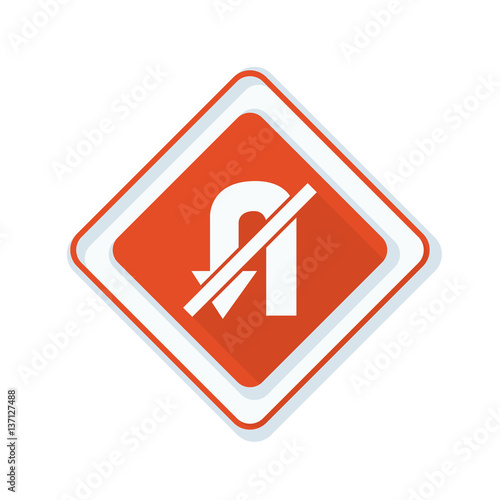 No U-Turn Sign illustration