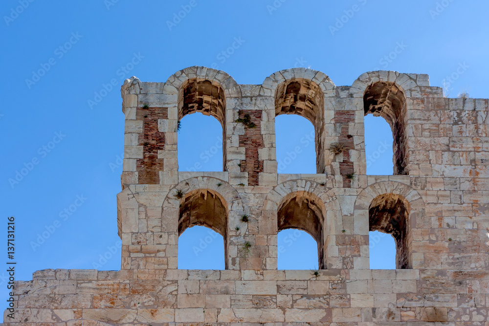 Detail of Odeon of Herodes Atticus in Athens