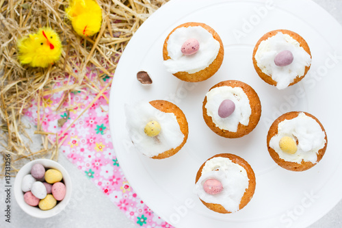 Easter birds nest cupcakes