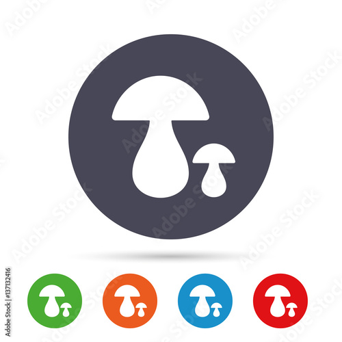 Mushroom sign icon. Boletus mushroom symbol.