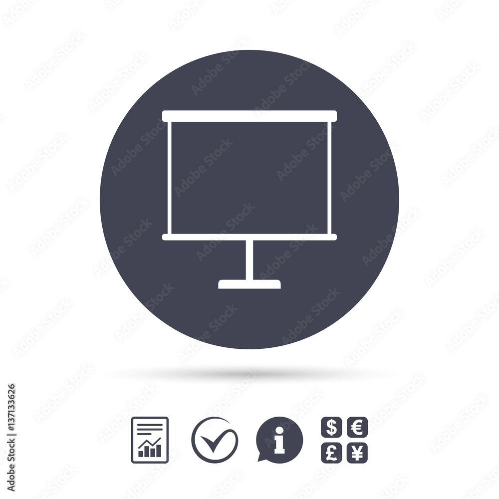 Presentation billboard sign icon. PPT symbol. Presentation billboard sign icon. PPT symbol.