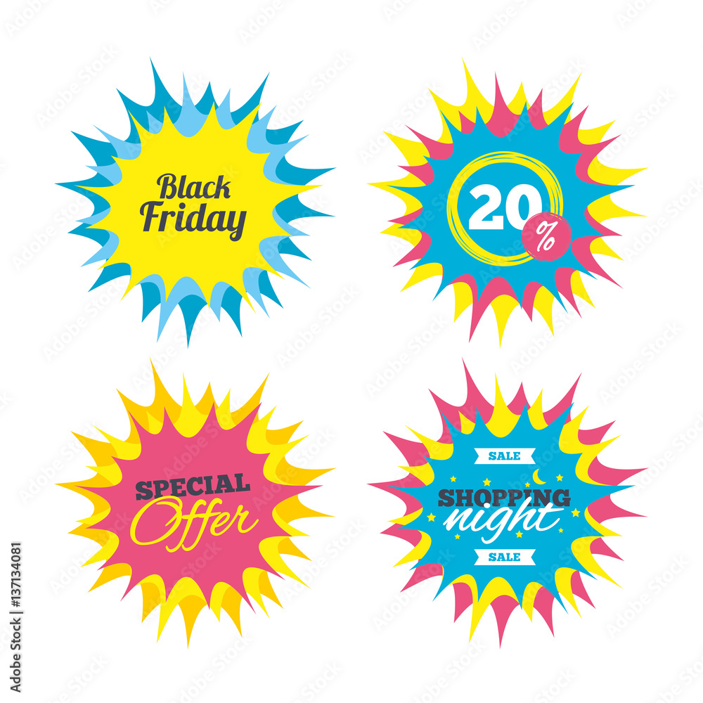 Fototapeta premium Black Friday sale icon. Special offer symbol.