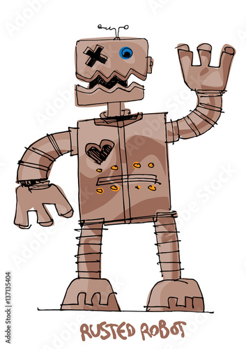 a bit wired cute robot - cartoon