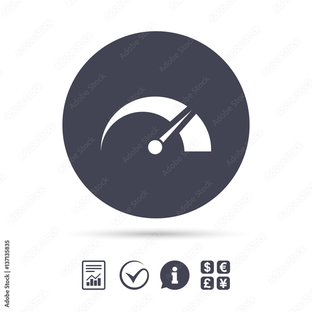 Tachometer sign icon. Revolution-counter symbol. Tachometer sign icon. Revolution-counter symbol.