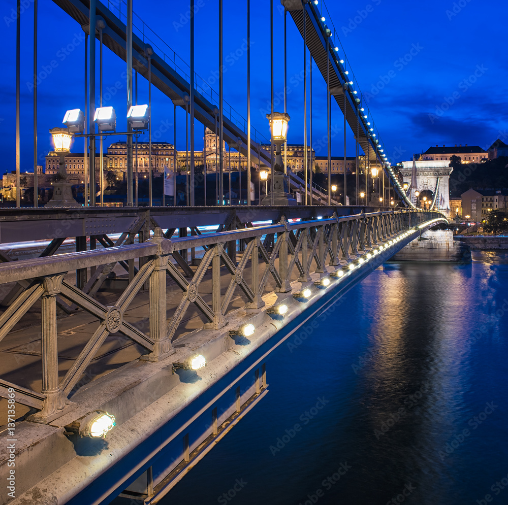 Naklejka premium Chain Bridge in Budapest