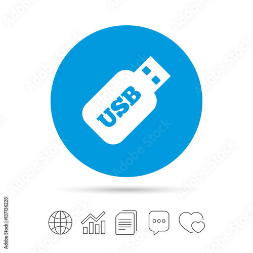 Usb Stick sign icon. Usb flash drive button.