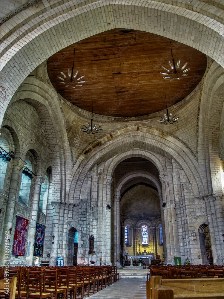 Inside of the Abbaye aux Dames church, Saintes, France