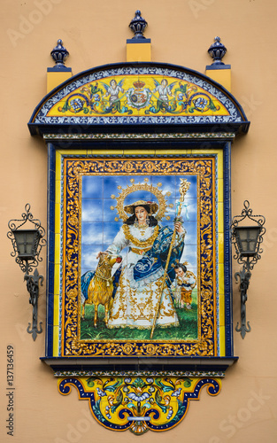 Ceramic altarpieces of Seville, Our Lady of the Divine Shepherdess, Triana, Spain