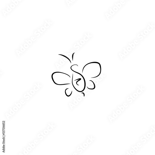 bee vector lines illustration