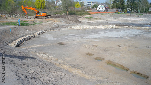 Roman excavation Mainz Gonsenheim, Rheinland-Palatinate, Germany - 01.04.2014
