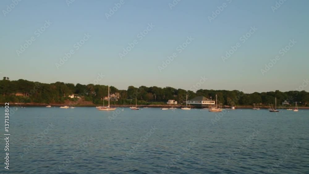 View of Peaks Island in Portland, Maine, as the sun sets View of Peaks Island in Portland, Maine, as the sun sets
