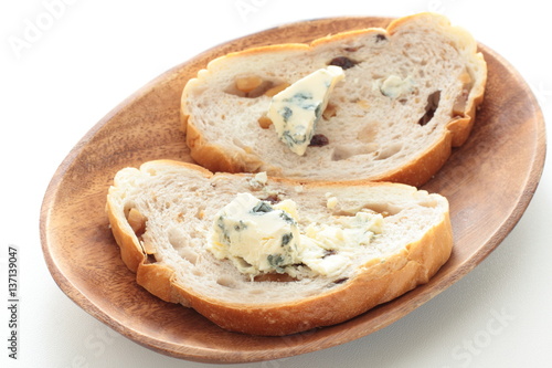 blue cheese on french bread © jreika