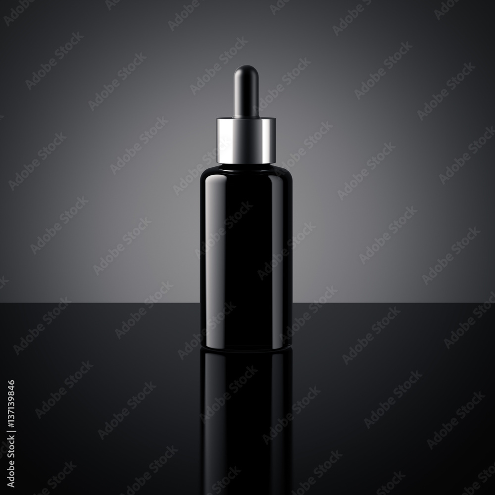 Luxury black and silver bottle. 3d rendering Luxury black and silver bottle. 3d rendering