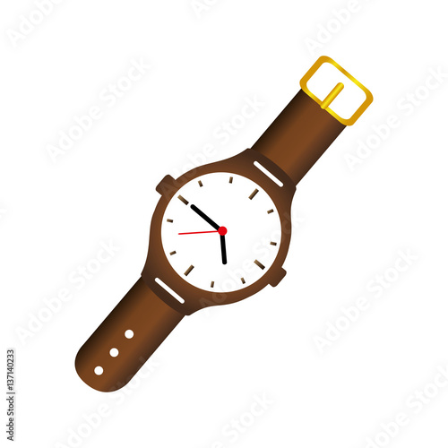 color silhouette with male wristwatch vector illustration