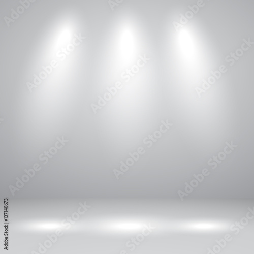 Vector of white grey empty studio room background with light, template mock up for display of content or product