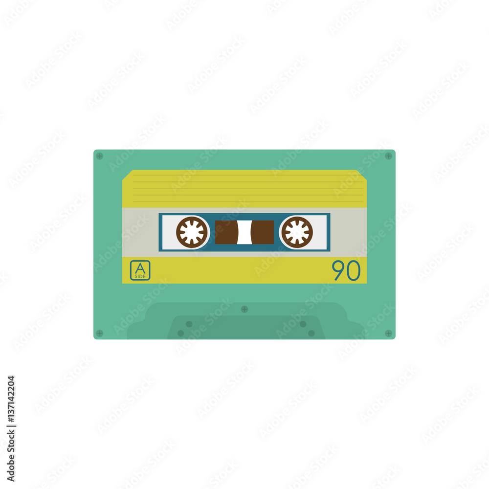 Fototapeta premium Cassette music device icon vector illustration graphic design