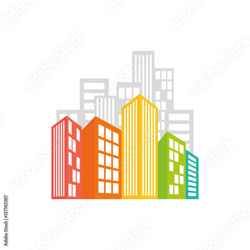 city buildings symbol icon vector illustration graphic design